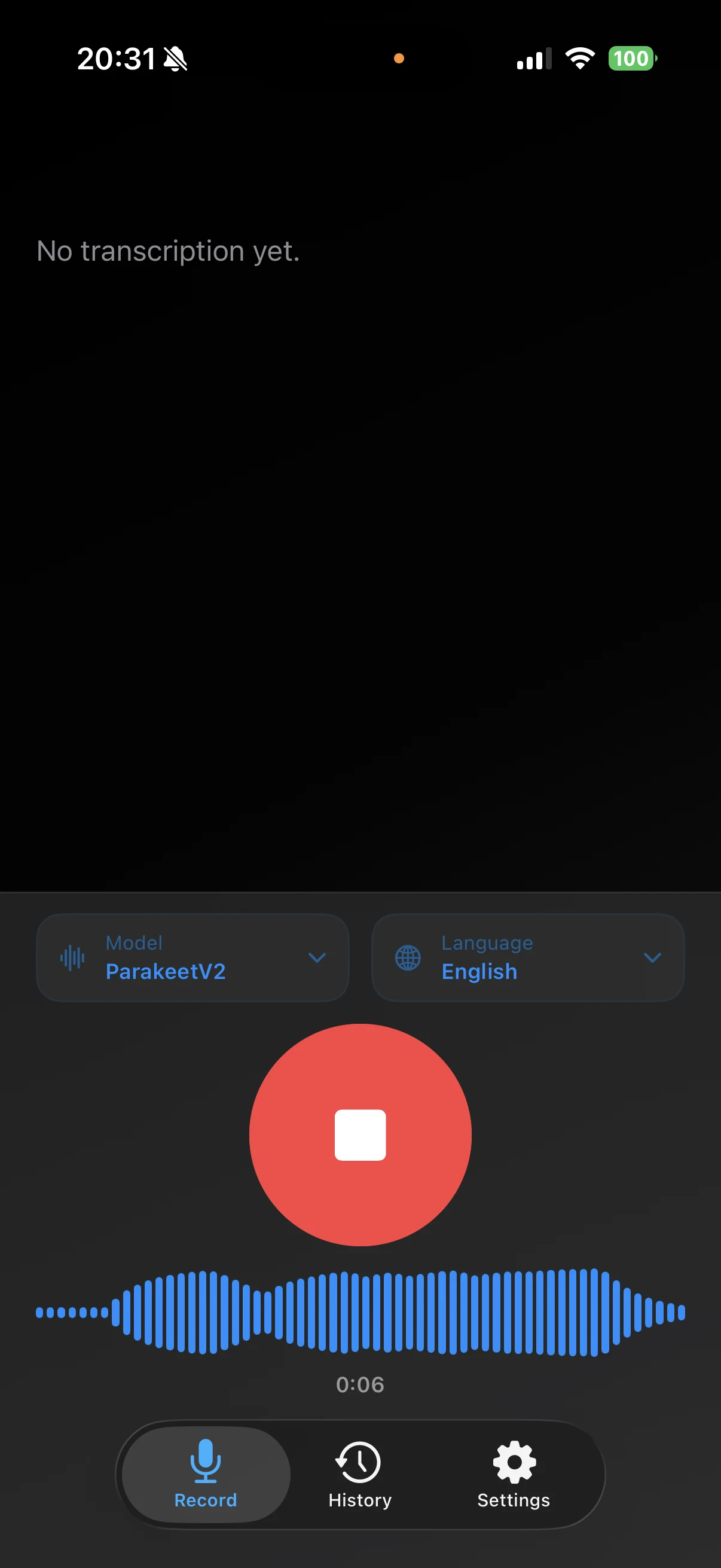 Veura record screen